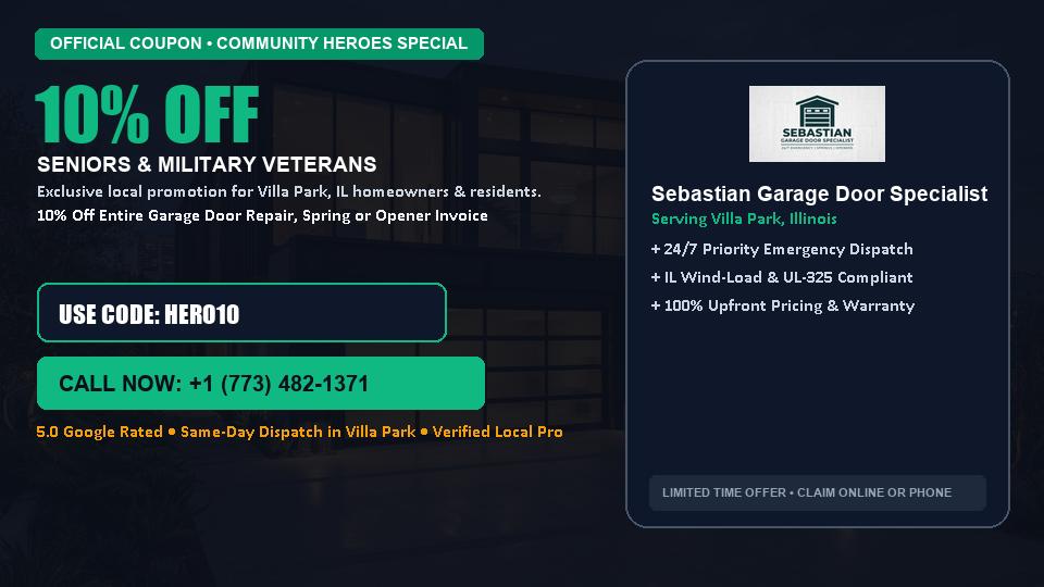 10% OFF Senior, Military & First Responder Discount in Villa Park, IL - Sebastian Garage Door Specialist